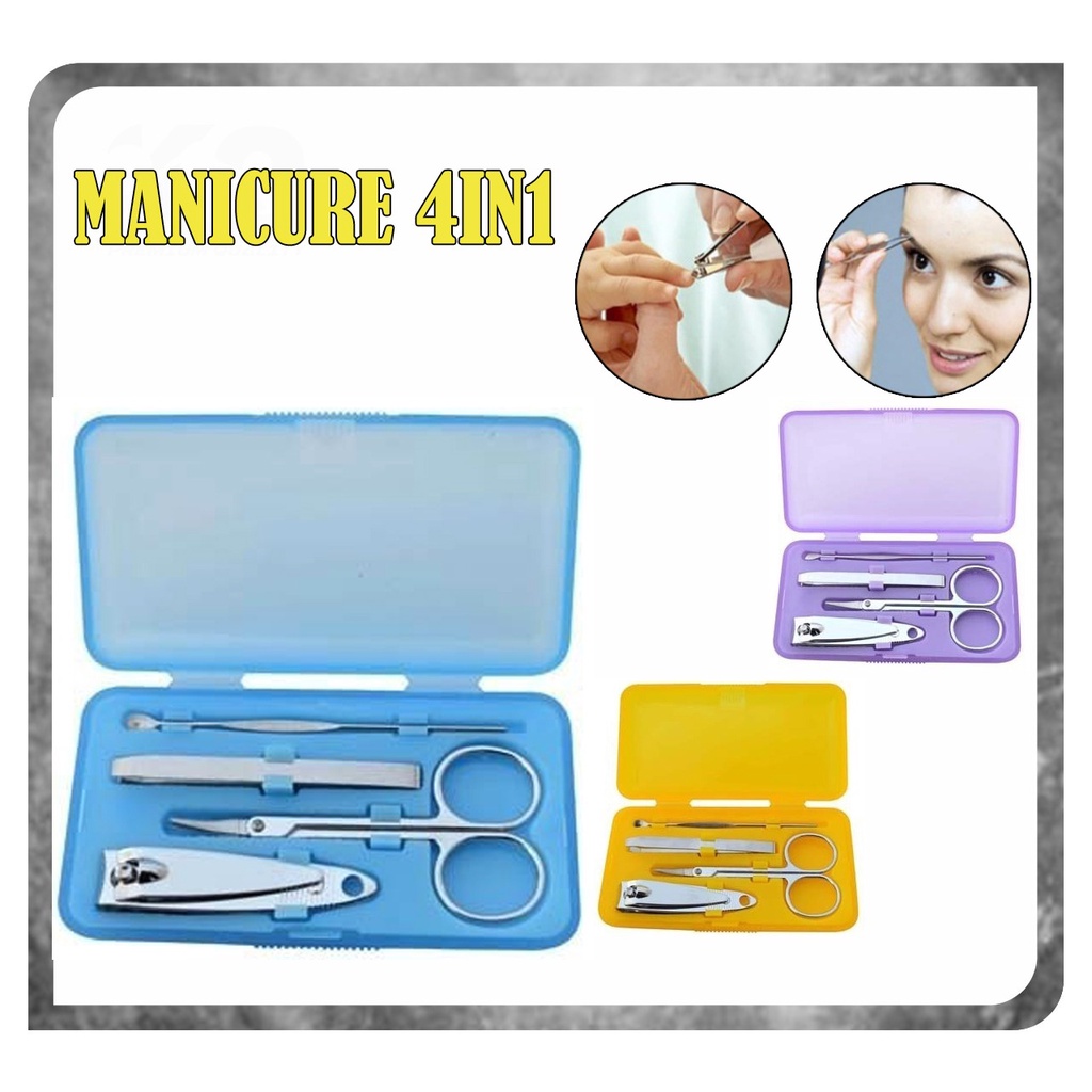 Menicure Pedicure Set 4IN1 ISI 4pcs / Manicure Pedicure Alat Gunting Kuku 4 in 1