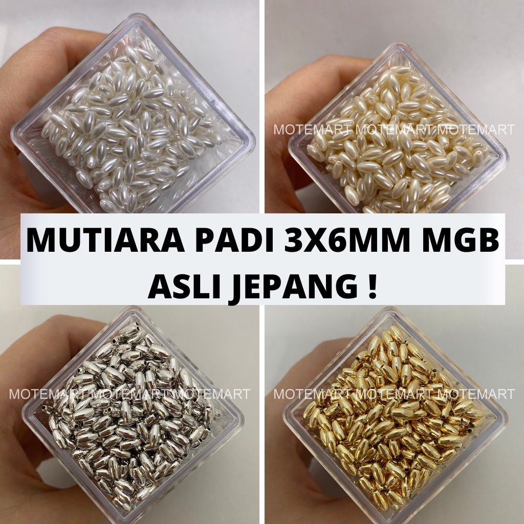 MUTIARA PADI JEPANG ASLI 100% MGB 5 gram JP PEARL GOLD SILVER WHITE JUJUBE