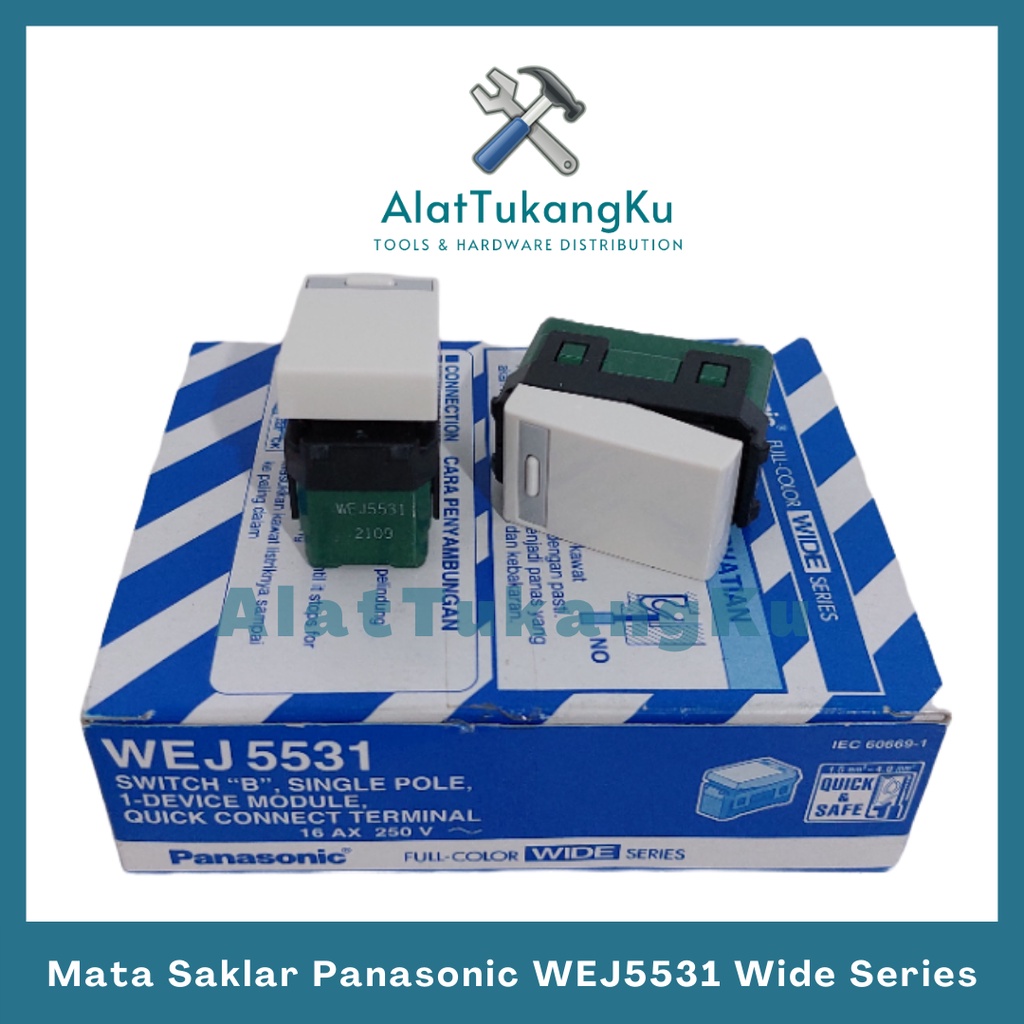 Mata Saklar Panasonic  Wide Series WEJ 5531 / Panasonic Saklar Sakelar Tunggal Engkel 1 Gang Wide Se