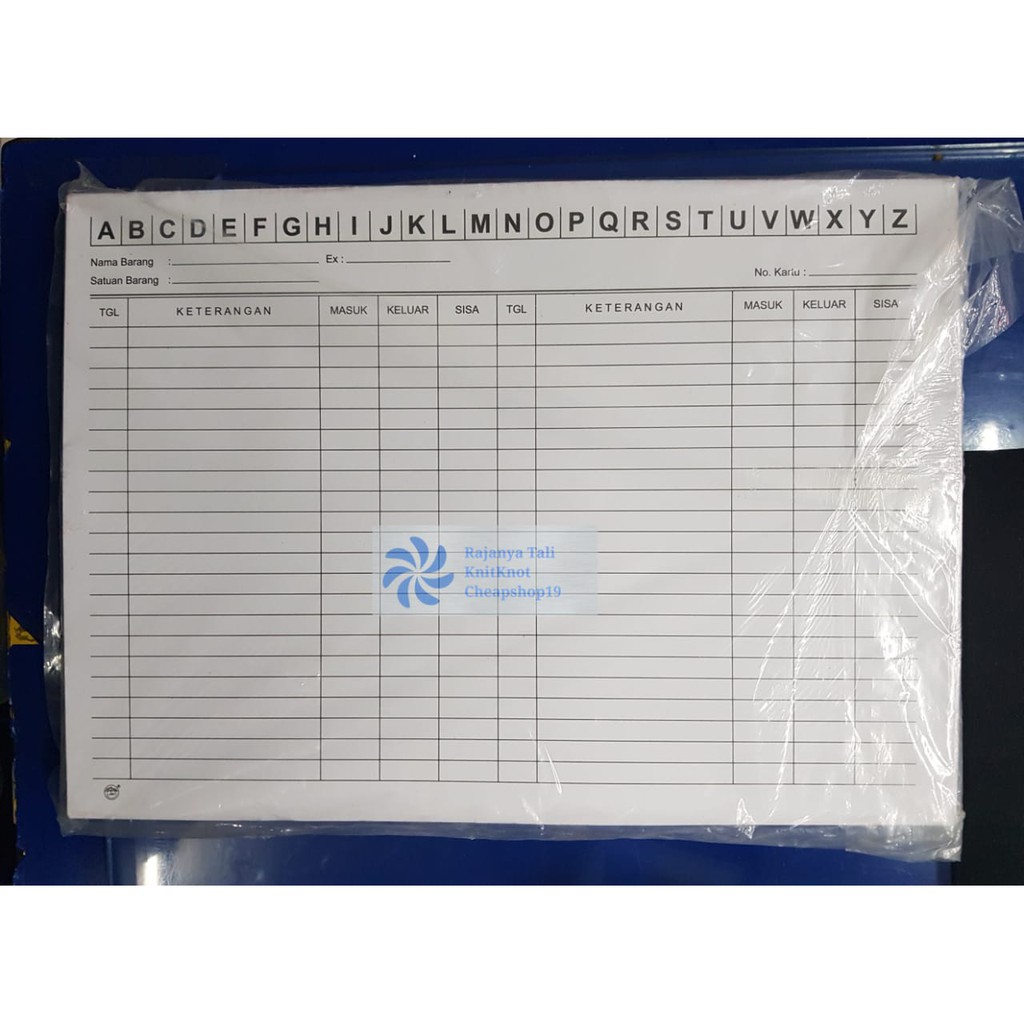 

rtc Kartu Stok Persediaan Besar / Stock Card Lebar