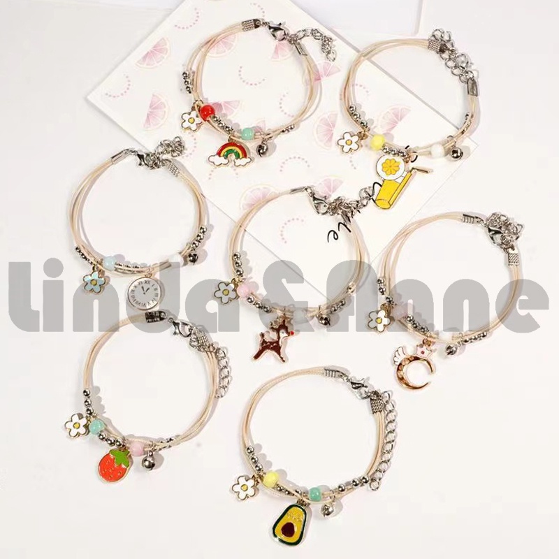 Gelang Couple Daisy Etnik Bead Tali persahabatan Braided Bracelet/Friendship Adjustable