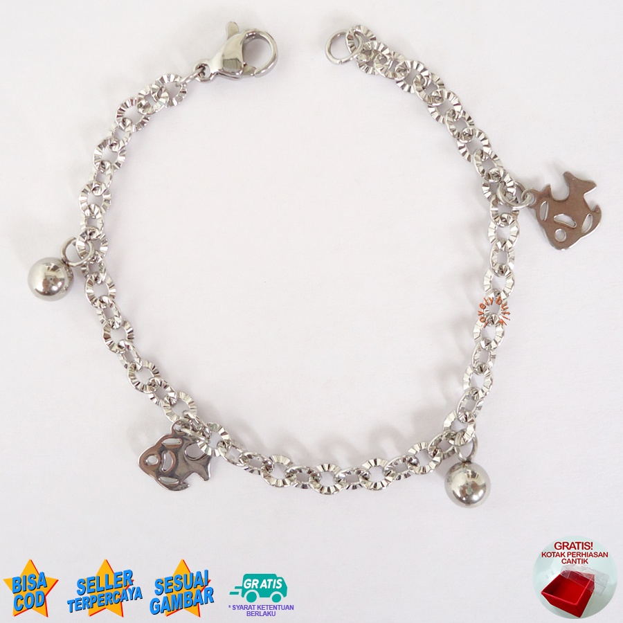 Lovelybutik Gelang Anak Titanium Gelang Tangan Anak Perempuan N3mo Anak Bonus Kotak Perhiasan