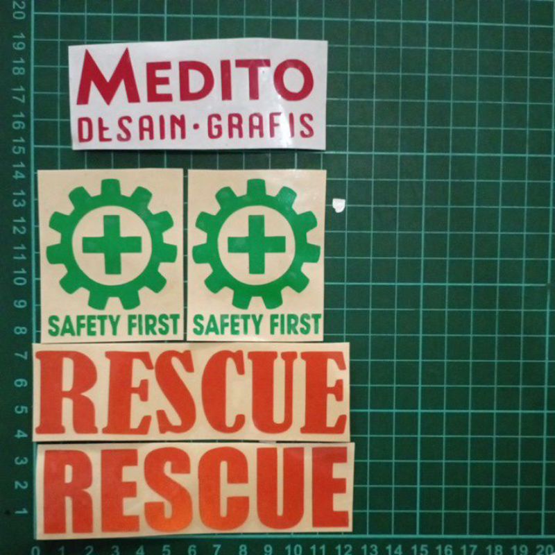 Sticker Cutting Rescue dan K3 Safety First