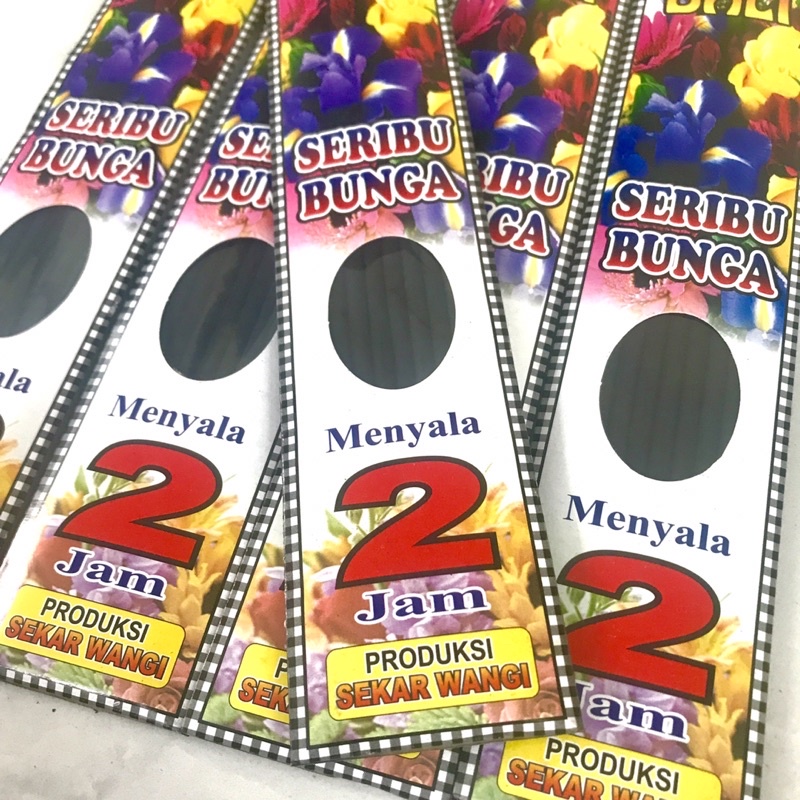 Dupa Hio Jumbo 2 jam Seribu Bunga isi 8 stick Panjang 28 cm Abu Dingin Produksi Sekar wangi