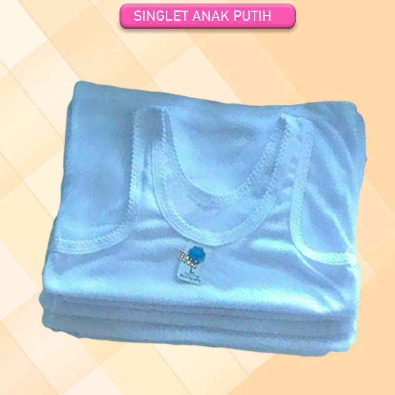  KAOS  DALAM ANAK  SINGLET ANAK  PUTIH USIA PAUD TK SD SMP  