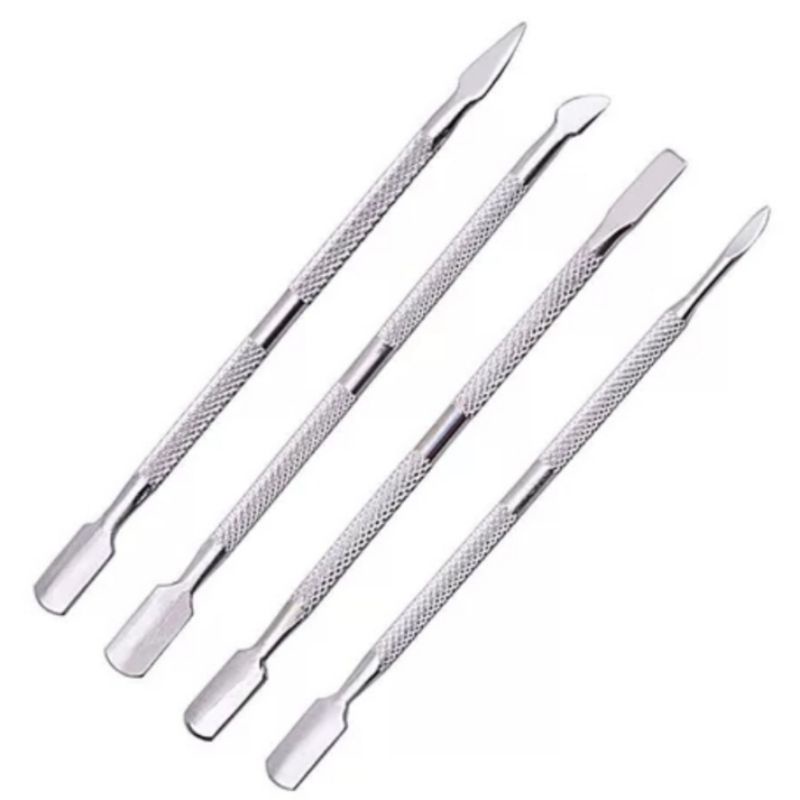 Stainless Steel Kutikula Pusher/Nail Art Tools Exfoliating Push Double-headed Dead Skin Frustration Dead Skin Fork Individually Packed Stainless Steel Pusher