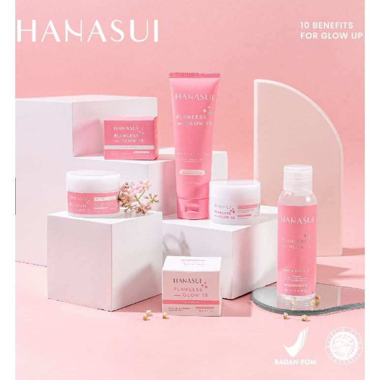 ★ BB ★ HANASUI Flawless Glow 10 Day Cream - Night Cream - Essence Toner - Gentle Cleanser