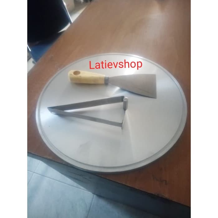 Wajan Loyang cetakan kue Crepes leker 30 cm besi alminium cor 1 set