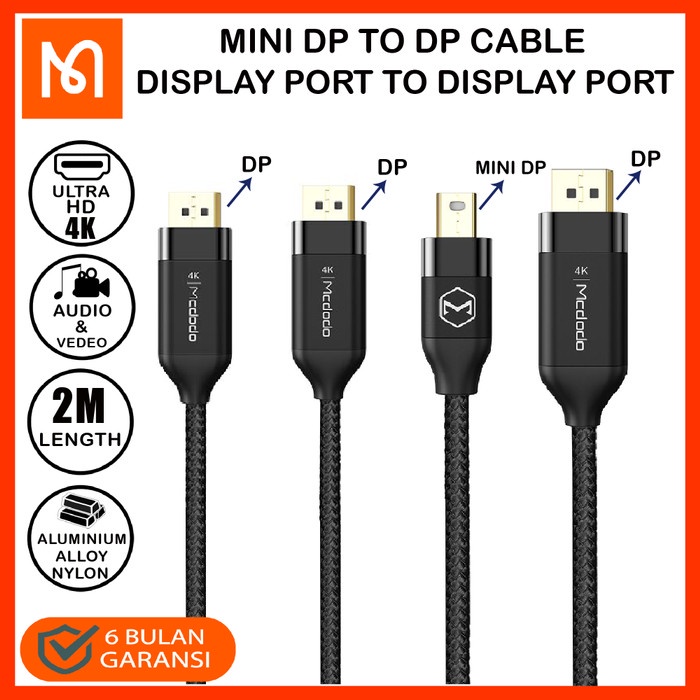 MCDODO CA-8150 Kabel Mini Display Port DP To DP Display Port 2M