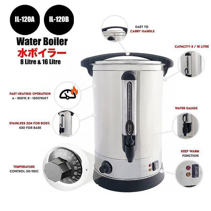 Pemanas Air Listrik 8 Liter Idealife IL-120A Elektrik Water Boiler Masak Dispenser IL 120A 8L Mesin Kopi