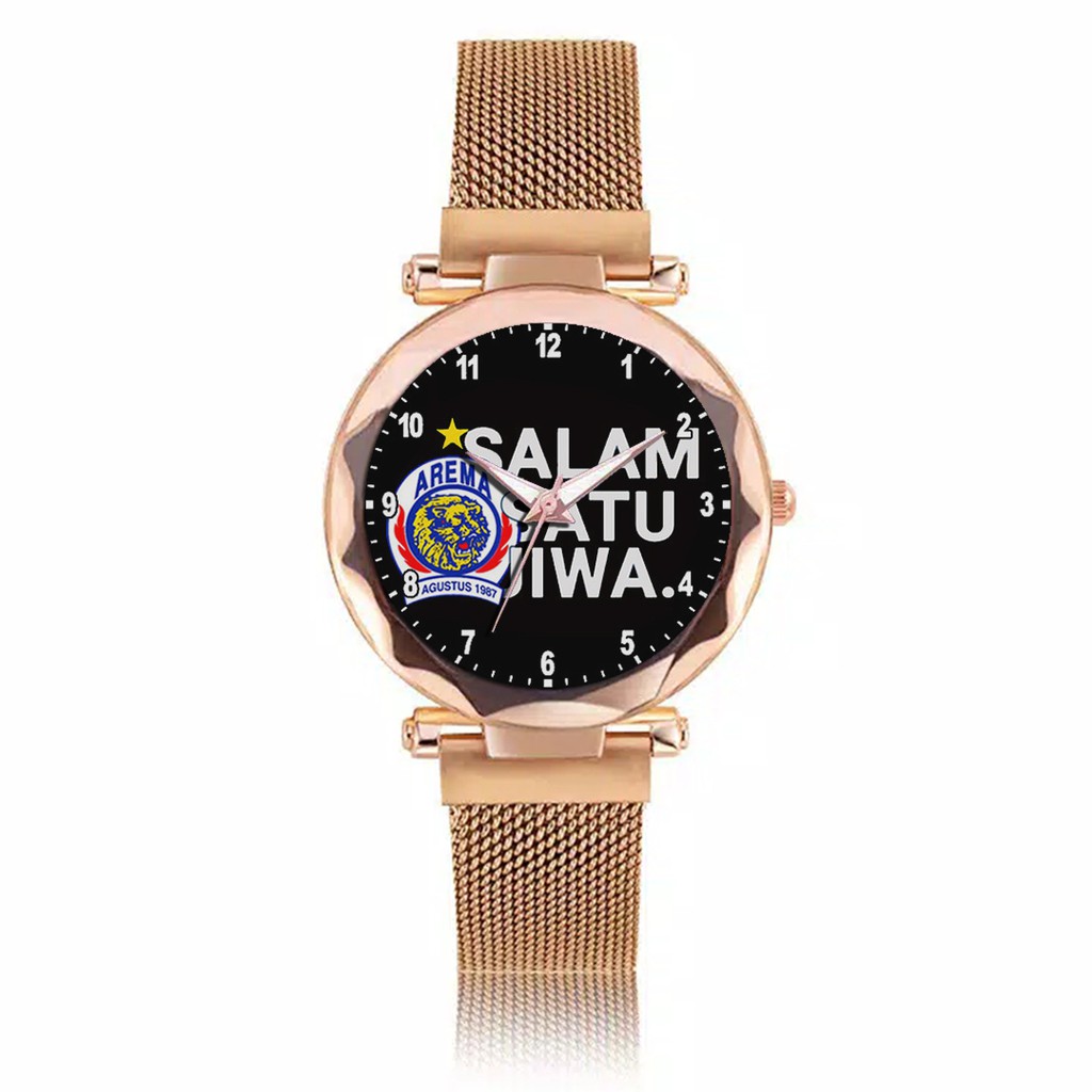 Jam Tangan Wanita Custom - AREMANITA AREMA MOTIF 1 Free Box &amp; Batre Cadangan