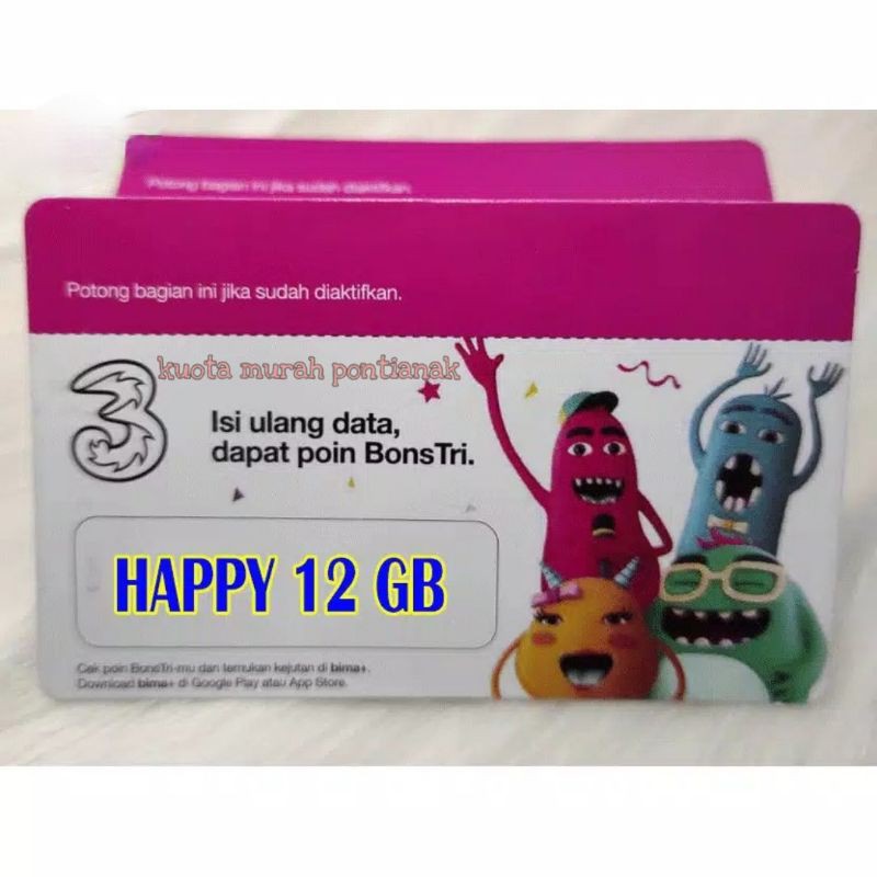 Voucher Tri Happy 12gb Vocer 12 gb