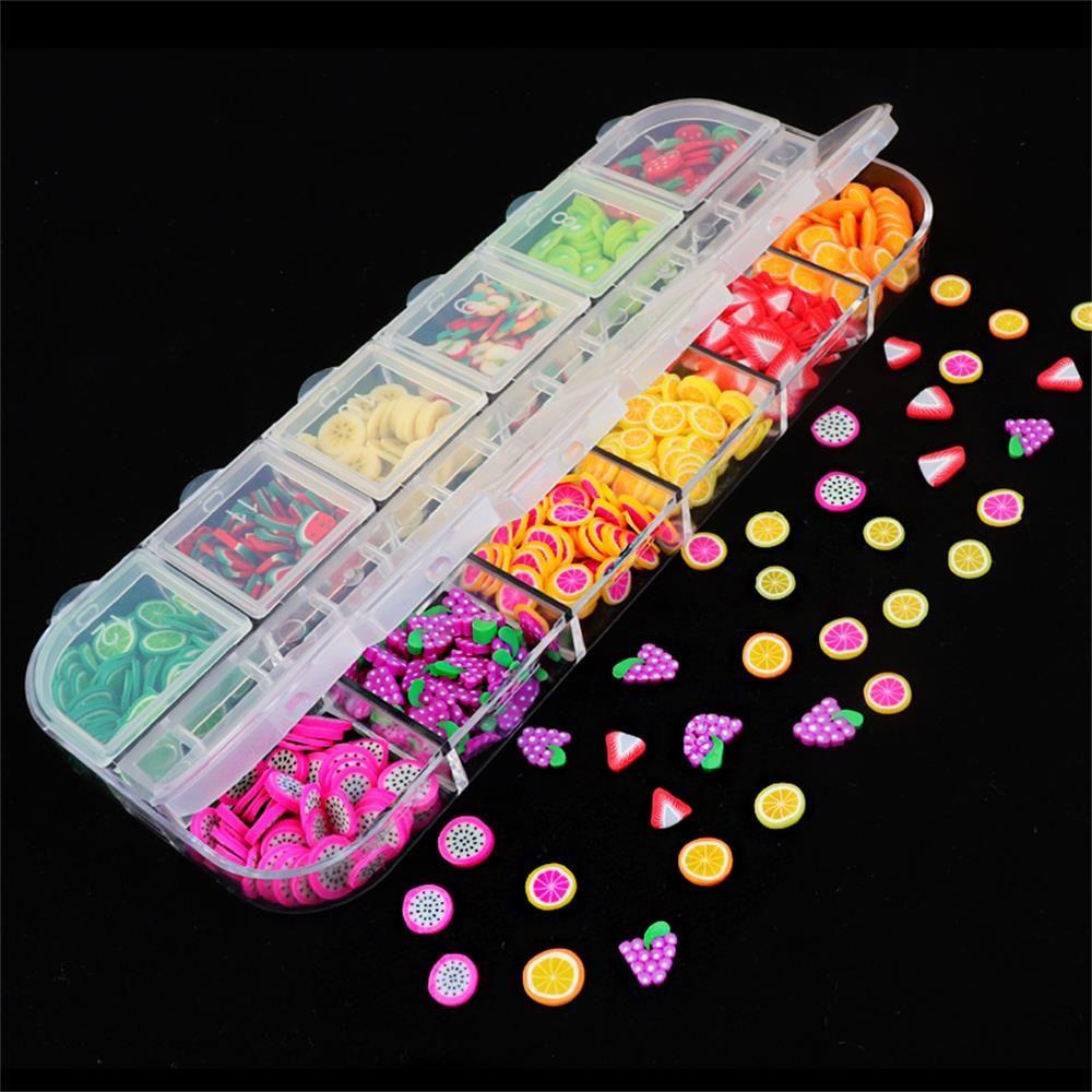 Solighter Nail Art Stiker Lucu Gaya Campur Aksesori Kuku Mungil 3D Dekorasi Irisan Berlian Imitasi