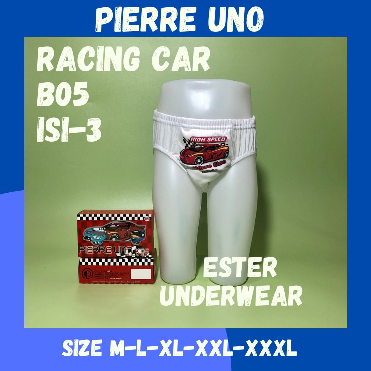 Celana Dalam anak laki-laki Pierre Uno B05 Racing car 1 Box Isi-3 pcs