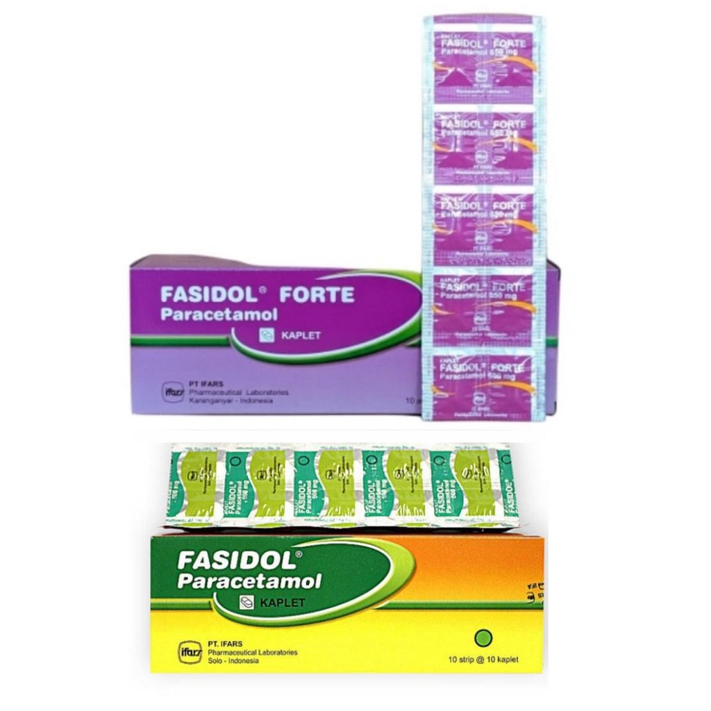 FASIDOL FORTE Strip Isi 10 Tablet &amp; Fasidol Strip - Paracetamol Obat Demam Sakit Kepala Parasetamol