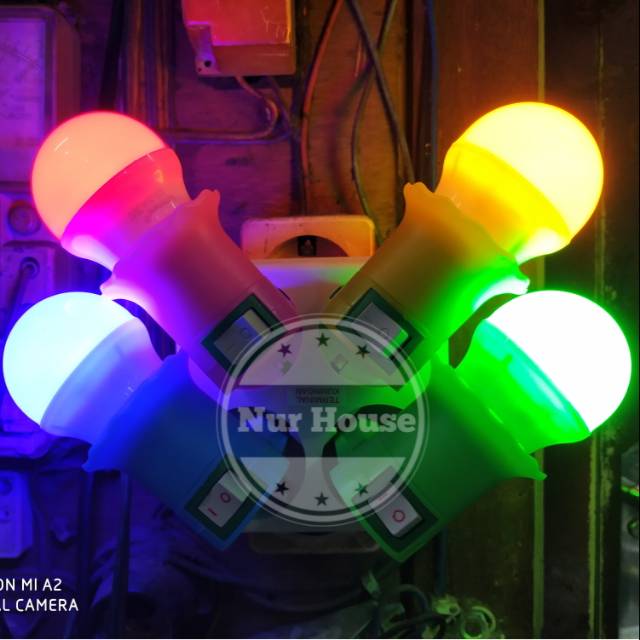  lampu  tidur  led colok dinding warna warni 3 watt Shopee 