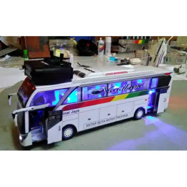 Miniatur Bus RC Sinar Jaya JB2+ Full Spek Skala 1:43 Pakai Remote Control