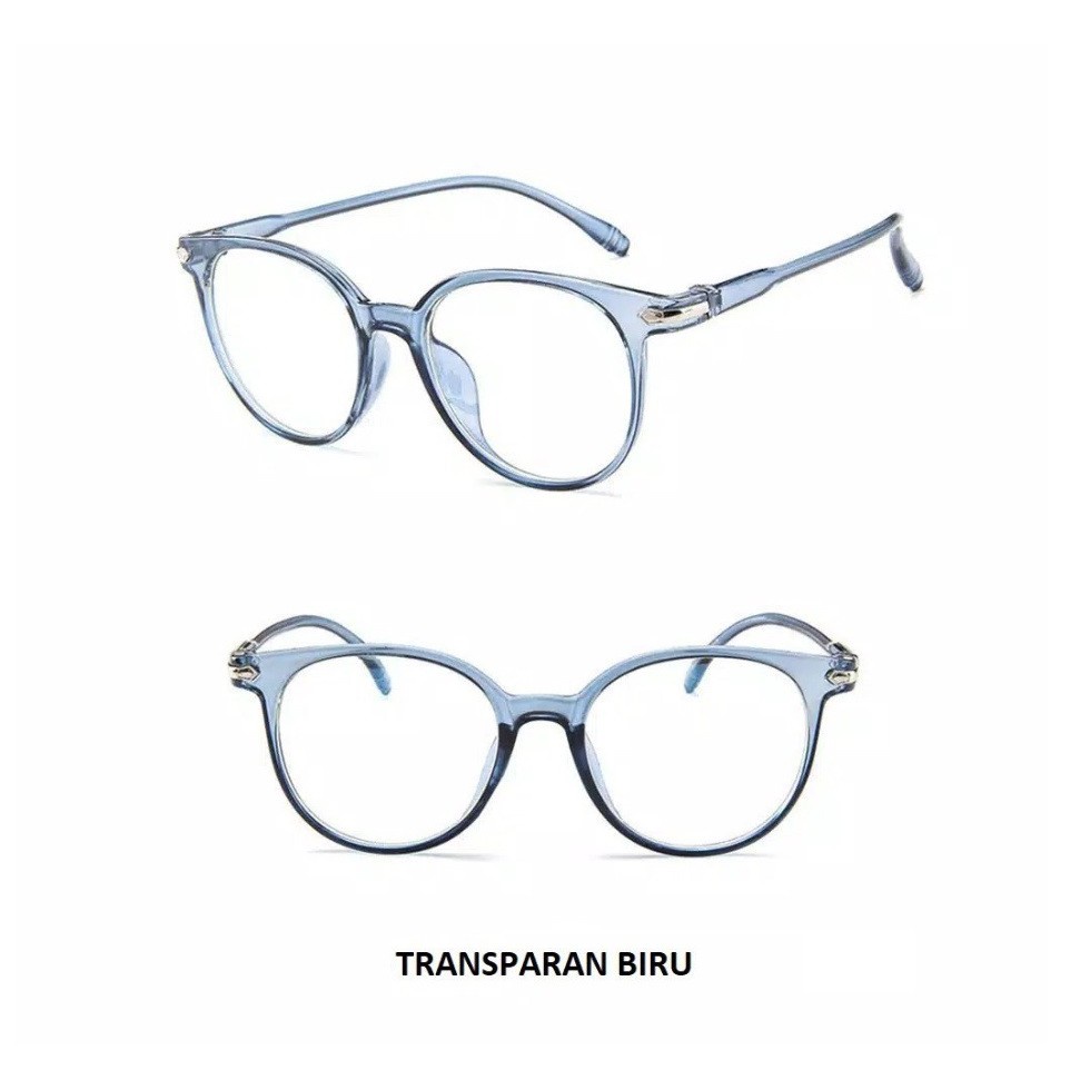 Kacamata Wanita Korean Retro Frame Anti Radiasi Lensa Style Minimalis Unisex KD 802