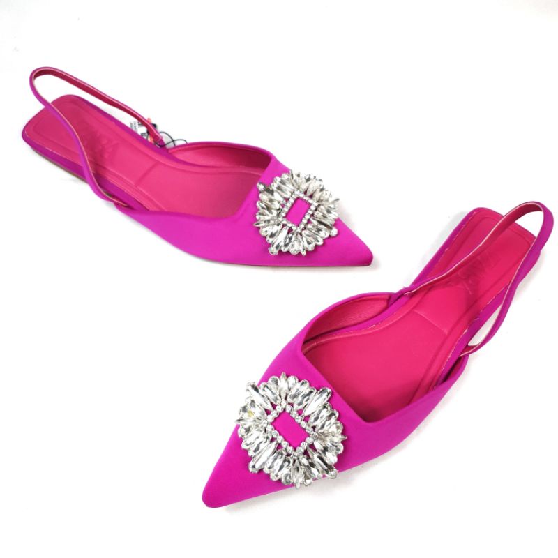 ZR Shimmery Slingback Flat Shoes 6061