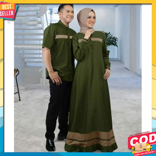 Cod Gamis Couple Ria Ricis Couple | Baju Kapelan Suami Istri Terbaru | Kameja Dan Gamis Couple | Oot