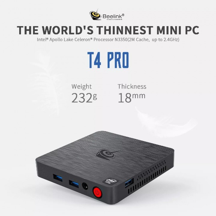 Mini PC BEELINK T4 PRO Intel Apollo Lake N3350 RAM 4GB ROM 64GB