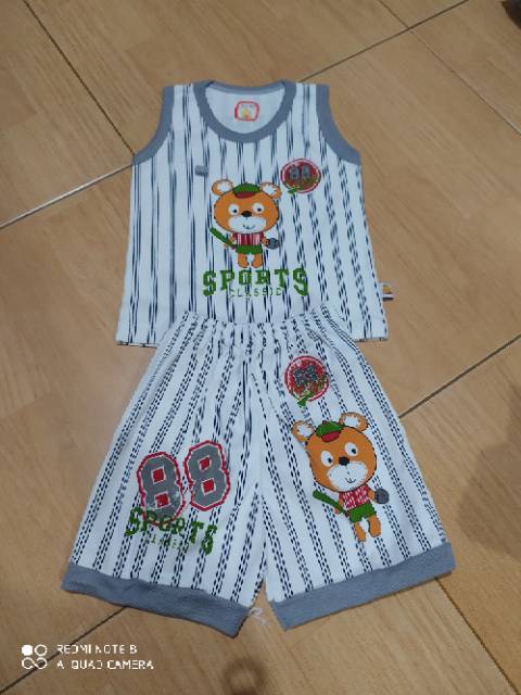 Stelan singlet kutung anak bahan kaos Adem 6 - 12 bulan