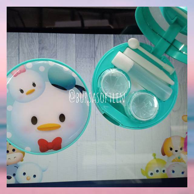 Tempat Softlens bulat Disney Tsum Tsum /  kotak softlens travel kit bursasoftlen