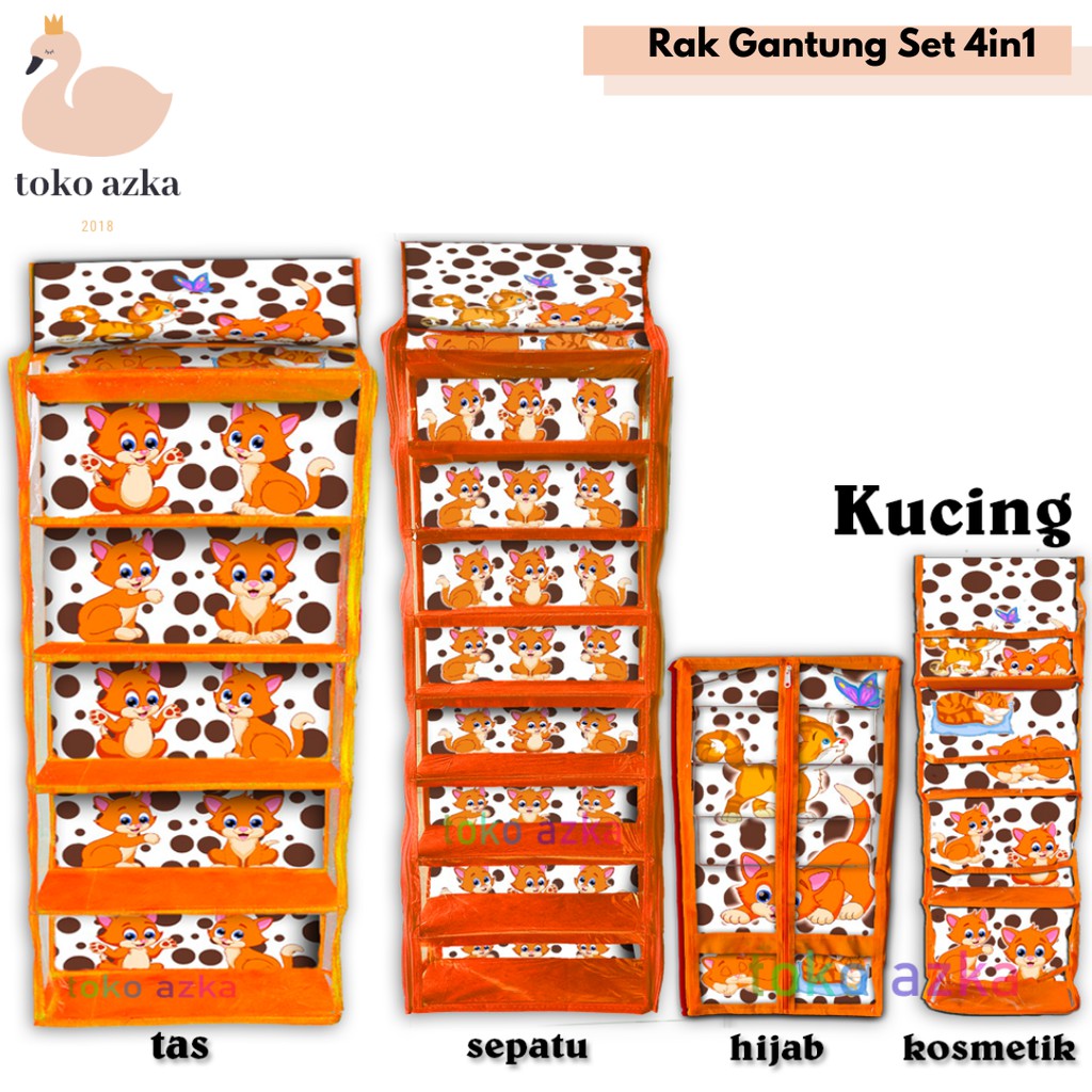 Rak Gantung Set 4in1 Sepatu+Tas+Hijab+Kosmetik