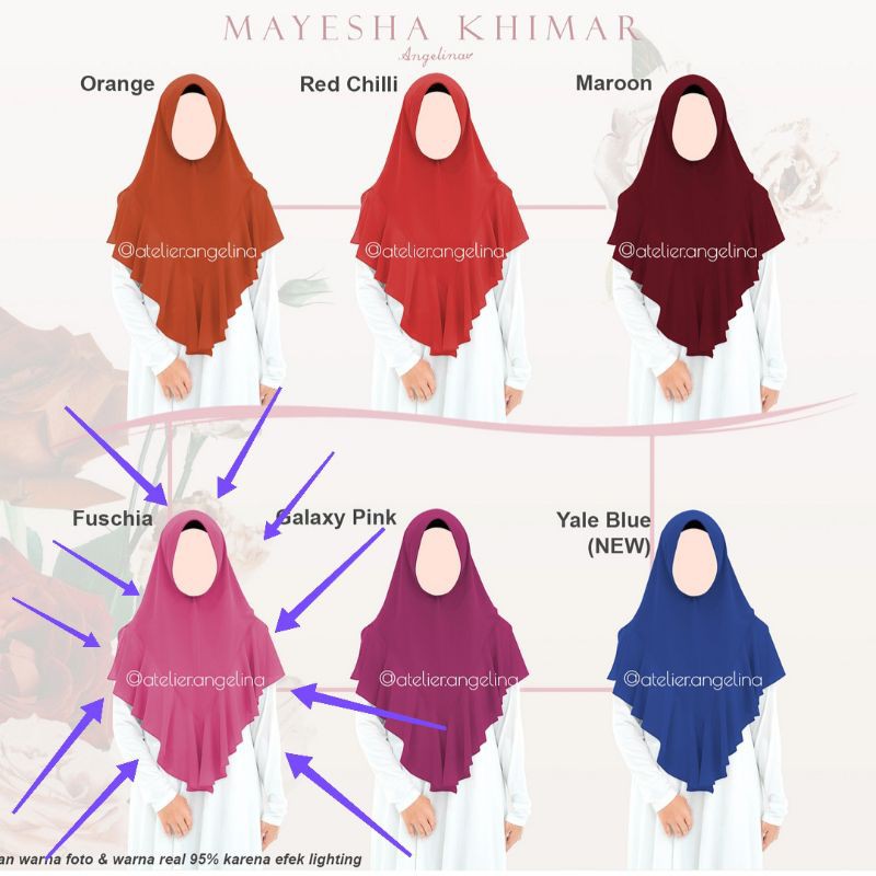 Khimar Mayesha atelier angelina size M hardpad fuschia preloved