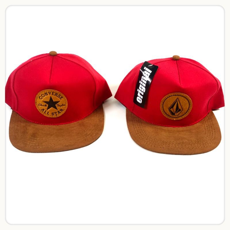 Topi Snapback kanvas Premium T1 Baseball Merah