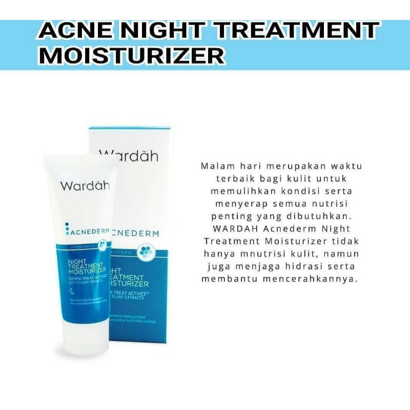 Wardah Acnederm Night Treatment Moisturizer 40ml