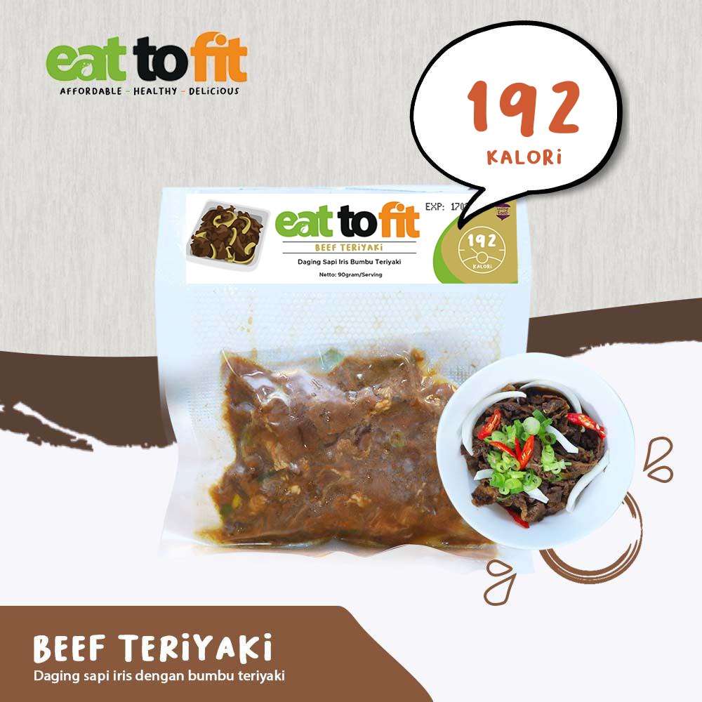 FROZEN FOOD MAKANAN DIET EAT TO FIT BEEF TERIYAKI - 100gr