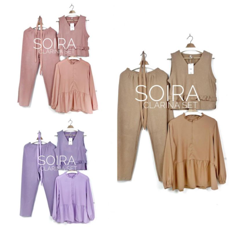 Setelan Celana Vest / Clarina set Soira / Setcel / setelan rajut