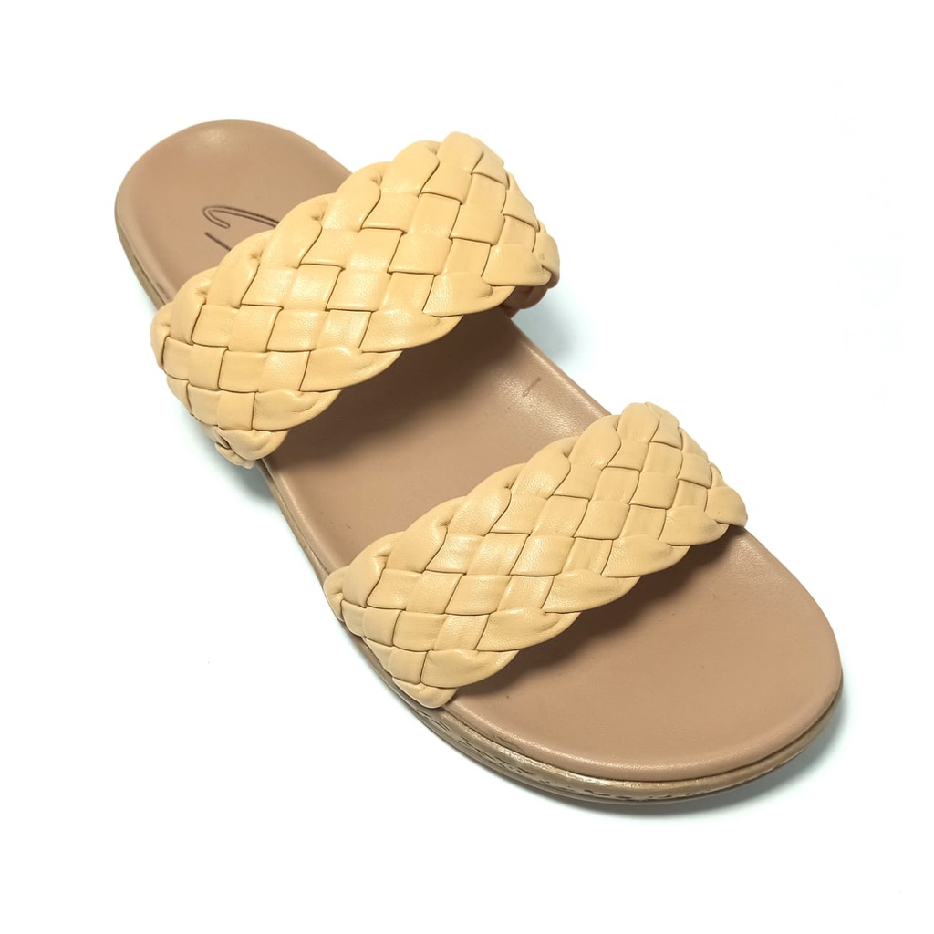 Sandal Wanita Dewasa Belmont Terbaru Model Flat Warna Tan 36-40/Sendal Teplek Cocop Perempuan TKR 02