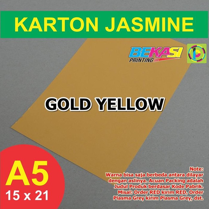 

Dijual Kertas Karton Jasmine A5 - GOLD YELLOW Diskon