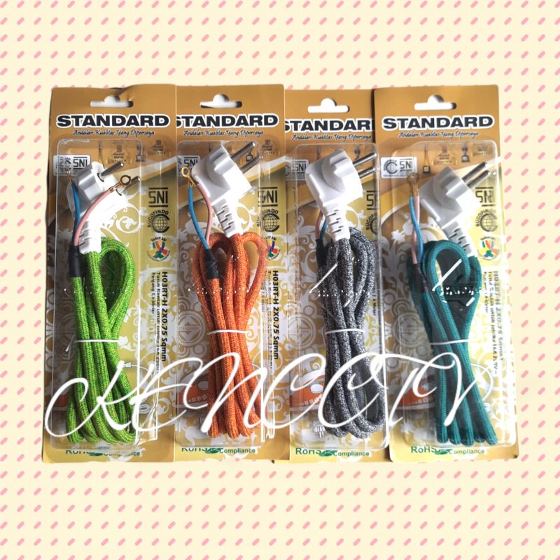 kabel setrika standart 1.6meter (WARNA RANDOM)