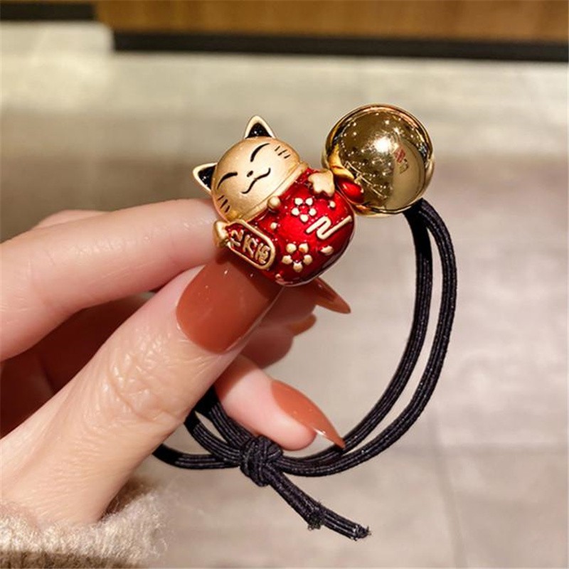 [ACKER] Ikat Rambut Lucky Cat Pendant Headband Untuk Wanita