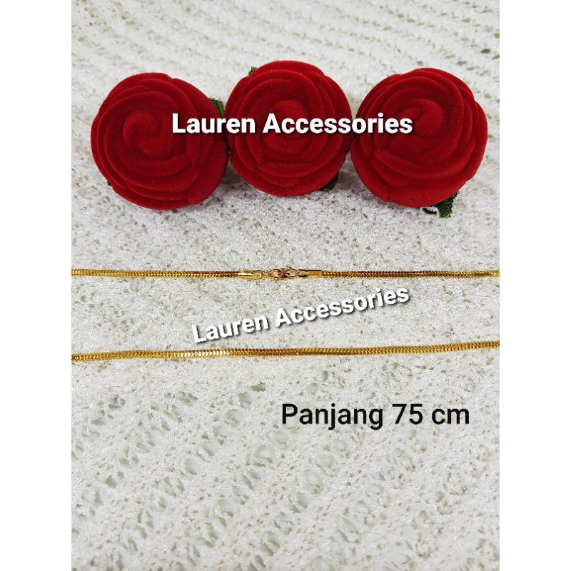 Kalung Dewasa Panjang 75cm Motif Milano Bulat Perhiasan Imitasi Lapis Emas Kuning KL 2412