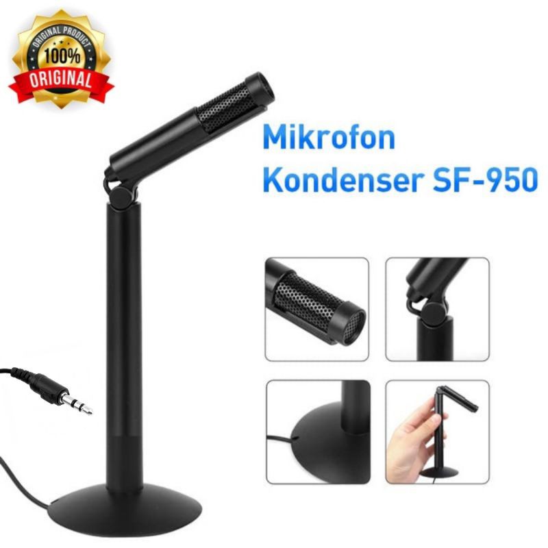 Andoer Microphone for Laptop 3.5mm with Stand Mount SF-950