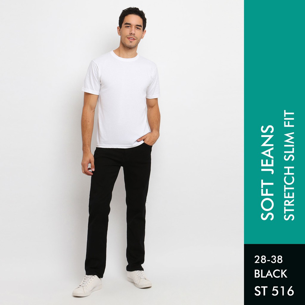 L&G Elengie Celana Jeans Pria ST 516 Stretch Slim Fit Washed Premium 12.5 OZ