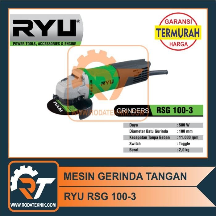 PROMO MESIN GERINDA RYU RSG 100-3 GRINDER GERINDA RYU RSG100 - 3 100 - 3 RYU RSG TEKIRO