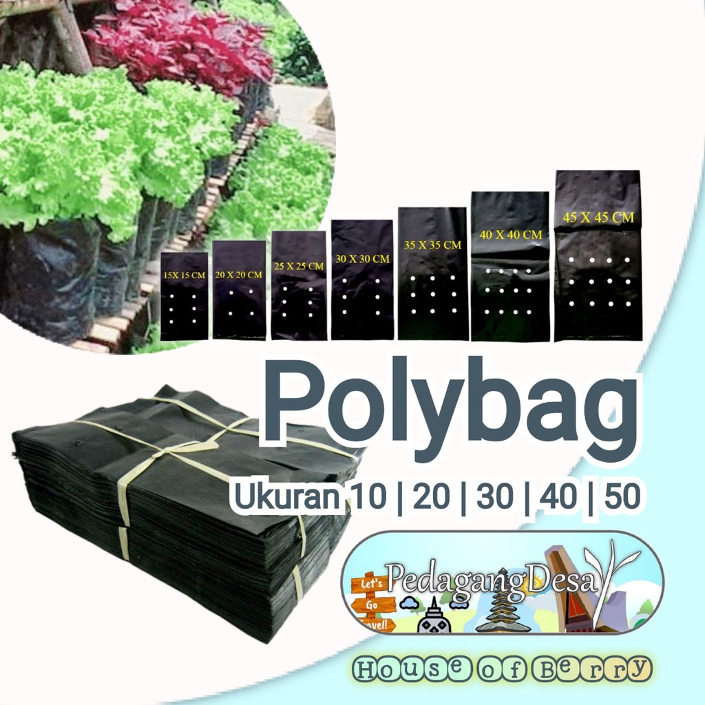 Polybag Ukuran 40 x 40 Tebal  |Media Tanam Tanaman Pohon Buah Sayur Taman  |  Polibag Polibek  Polyb