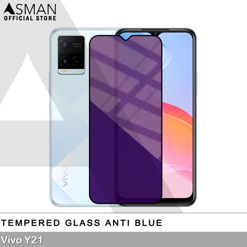 Tempered Glass Blue Light Full Lem VIVO Y21 Anti Radiasi Screen Protector