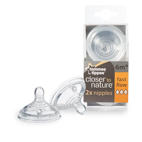 Tommee Tippee Closer To Nature Teat Fast Flow Dot Nipple