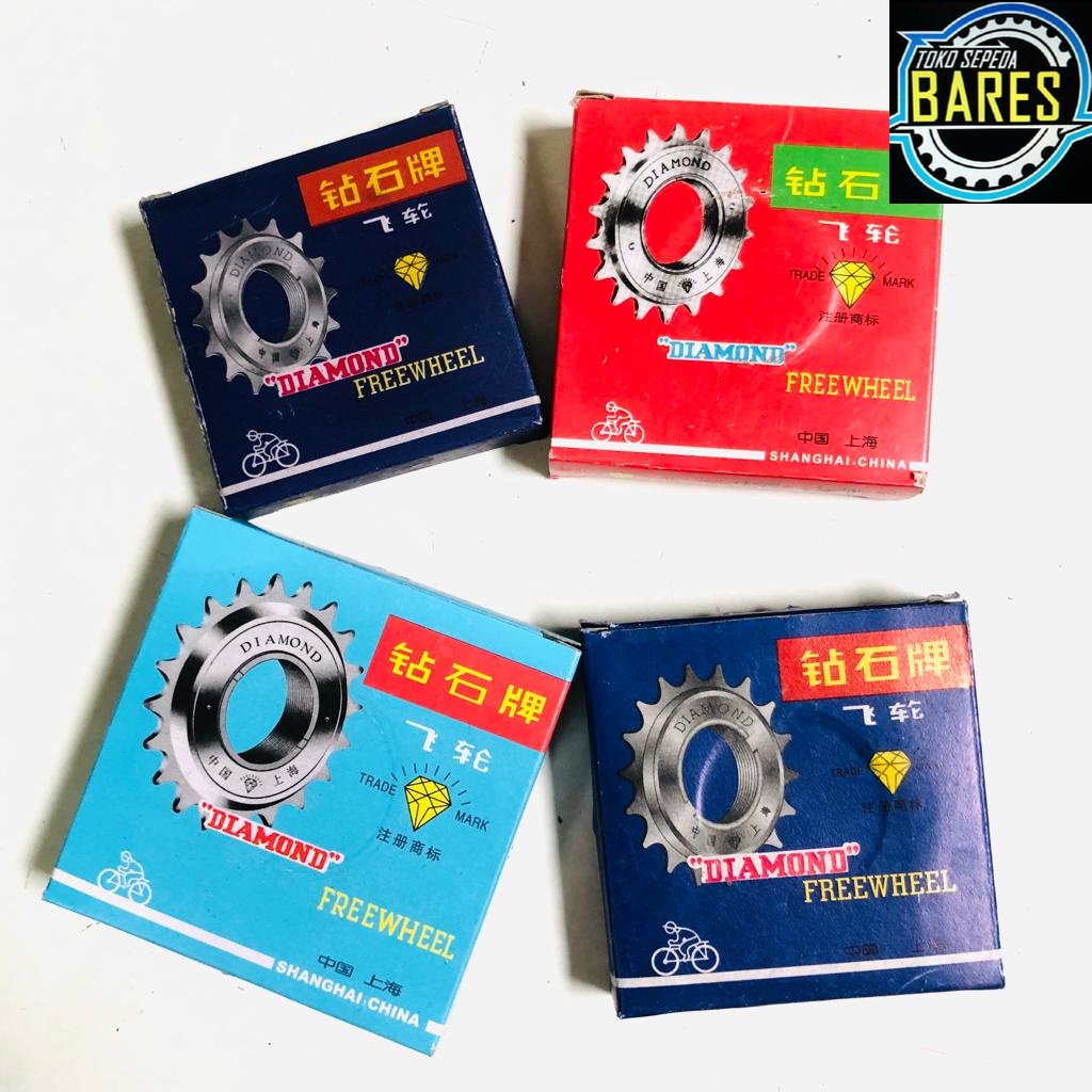 Sprocket Freewheel Sepeda Diamond 16T / 18T / 20T / 24T 1 Speed / Gir Belakang Kriwil Drat Ulir