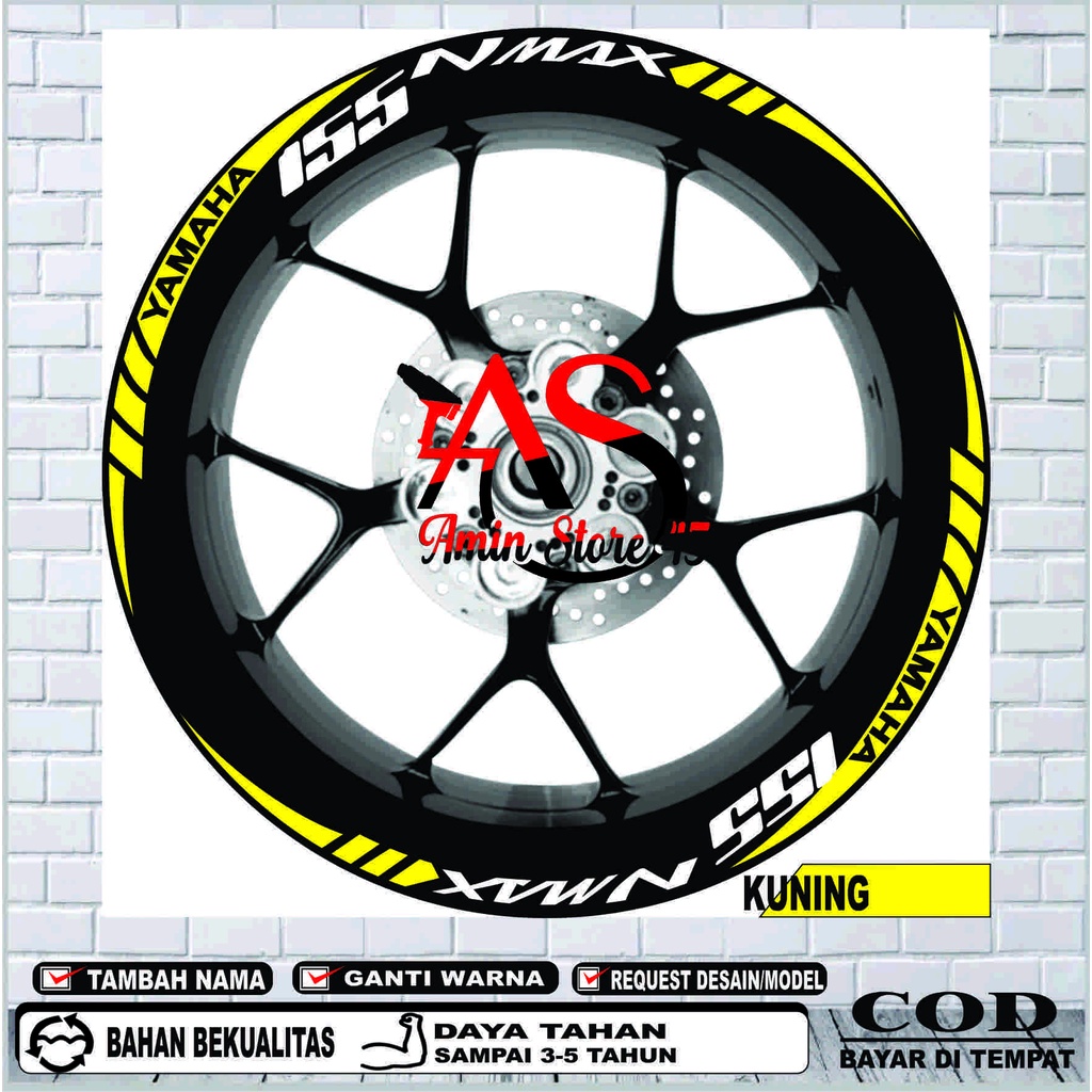 Stiker Velg Nmax, Stiker Lis Variasi Velg Nmax, Stiker Variasi Velg Reflektif Yamaha Nmax