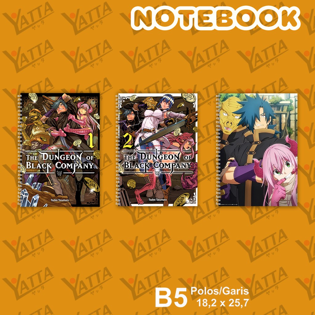 

Notebook Anime ukuran B5 18,2 x 25,7 cm Meikyuu Black Company