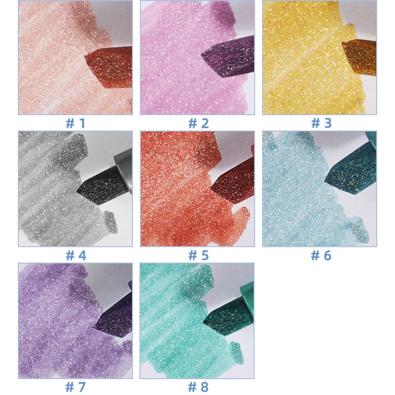 Spidol Highlighter Glitter Warna-Warni Kapasitas Besar 1 / 2 / 5mm Untuk Pelajar