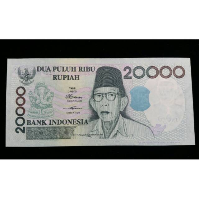 Uang kuno Rp 20000 ( 20 ribu rupiah ) Ki Hadjar Dewantara mahar nikah jadul unik 1998