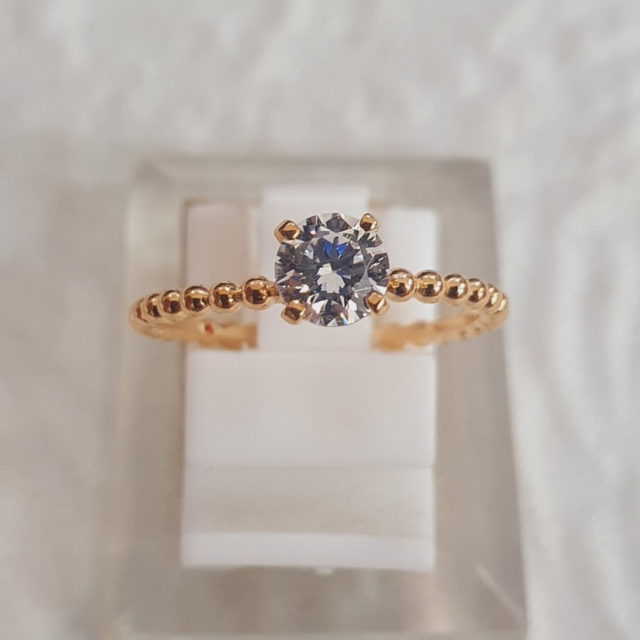 cincin solitaire polos emas 70 % 70% 700 var 1